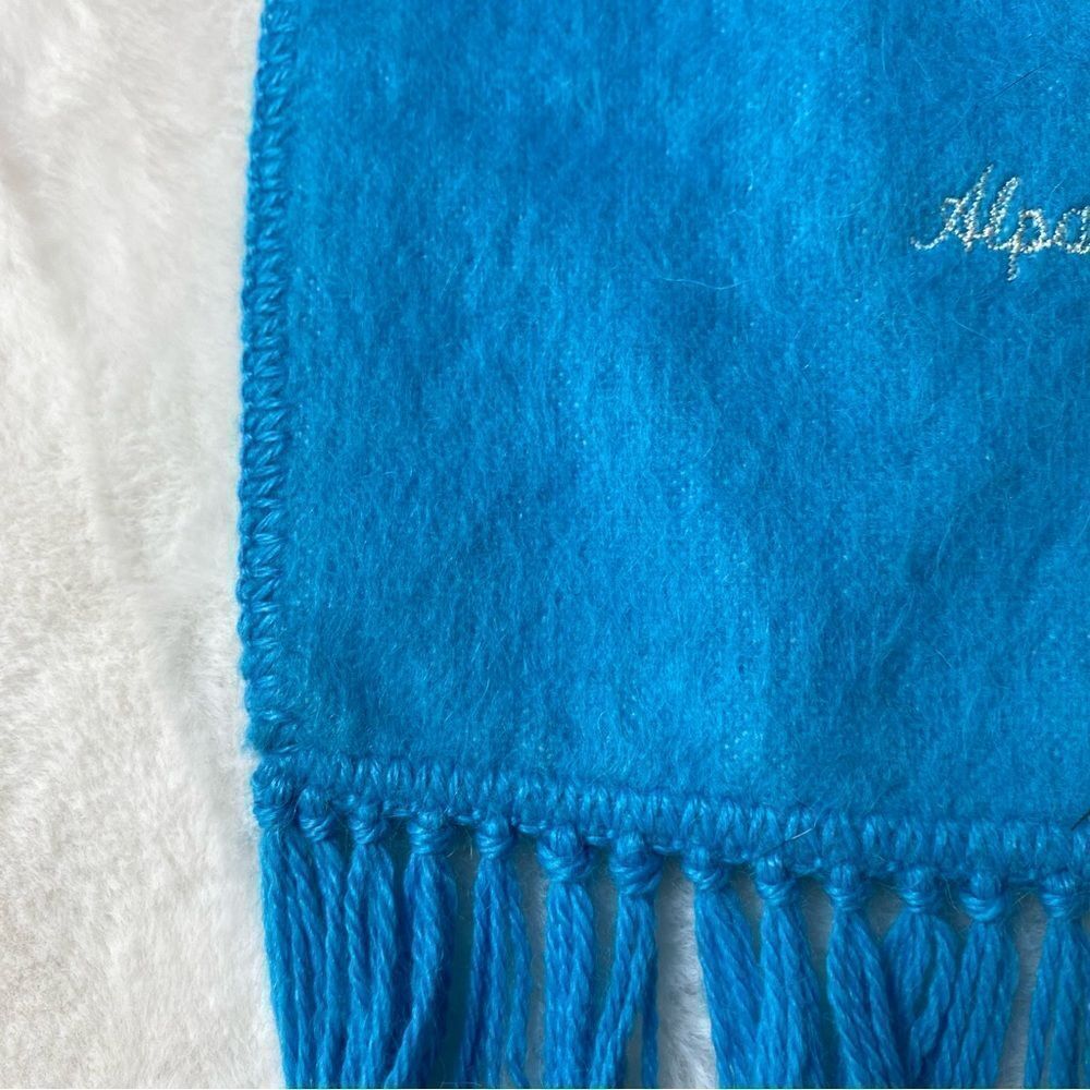 Alpaca Camargo Turquoise Blue Alpaca Blebd Scarf - Picture 6 of 8